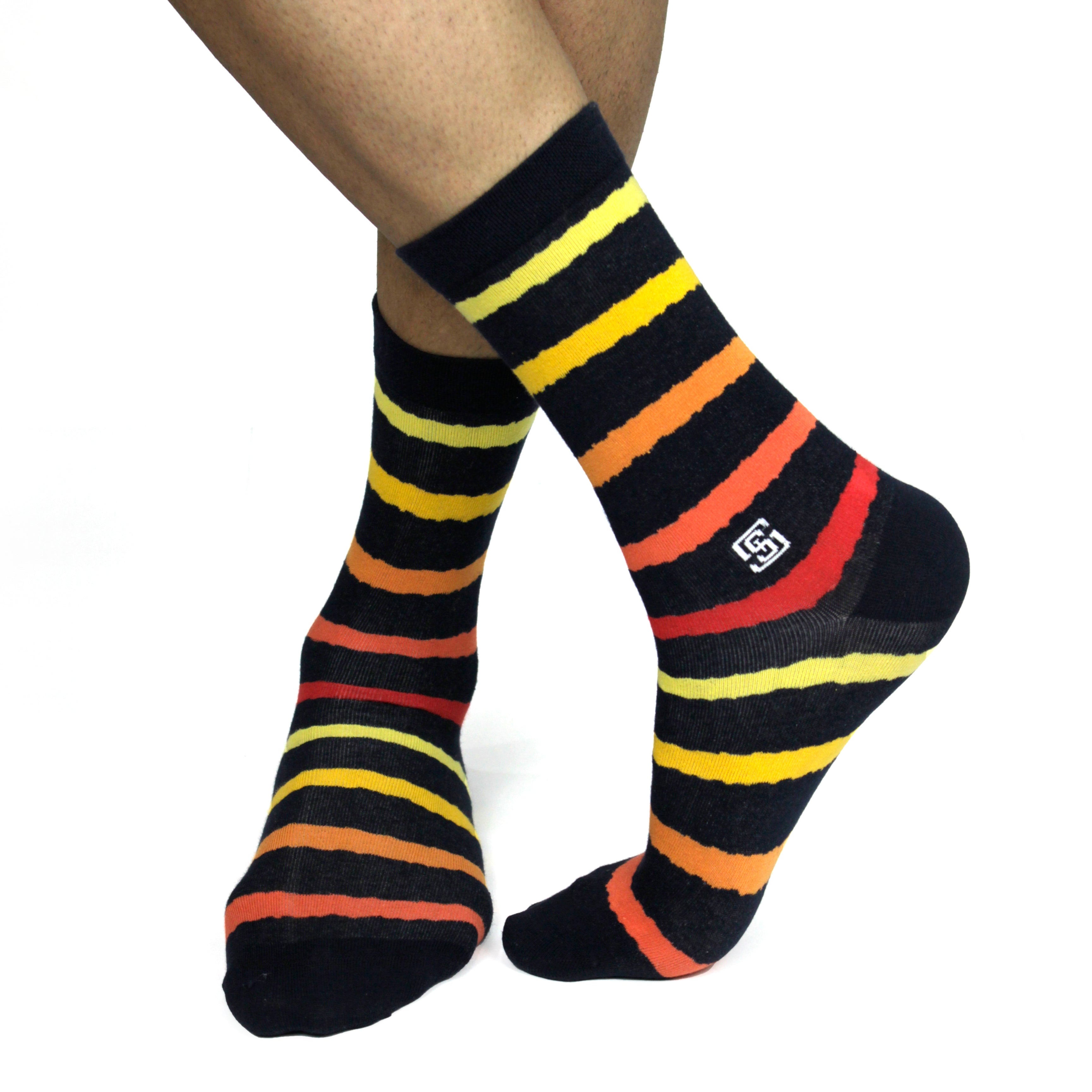 Design Multi Stripe Crew Socks-Blue Pack of 1