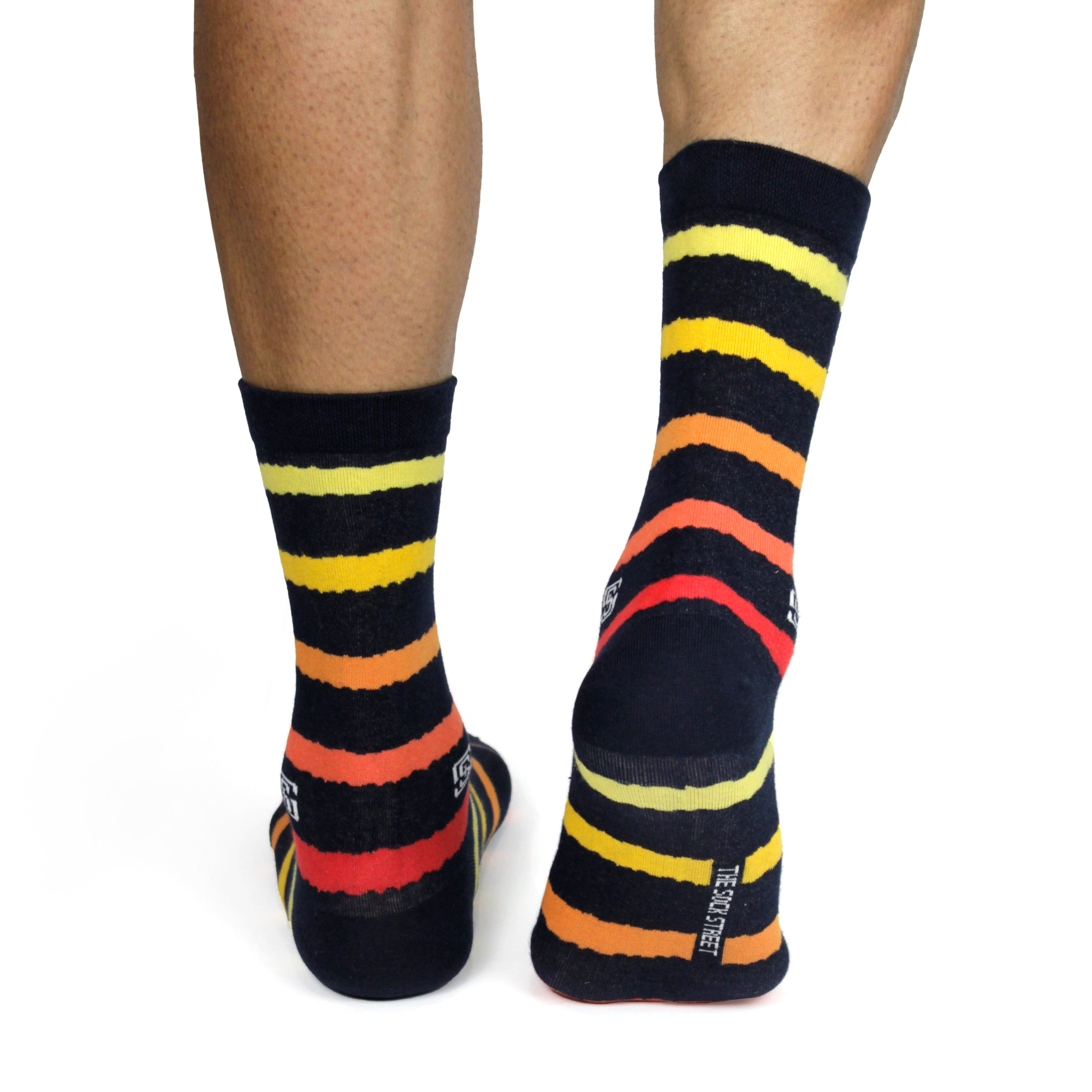 Design Multi Stripe Crew Socks-Blue Pack of 1