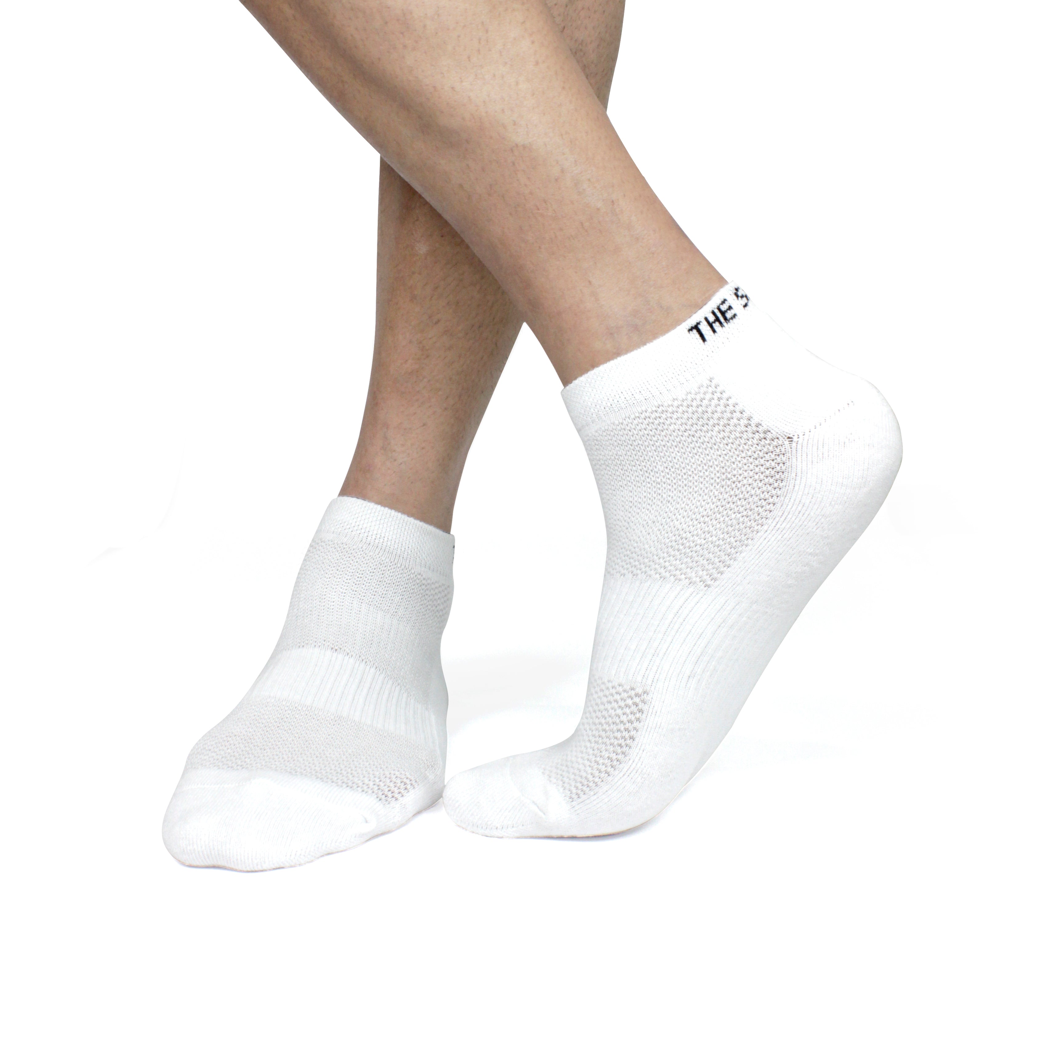 Sports Running Ankle Socks-All White Pack of 3