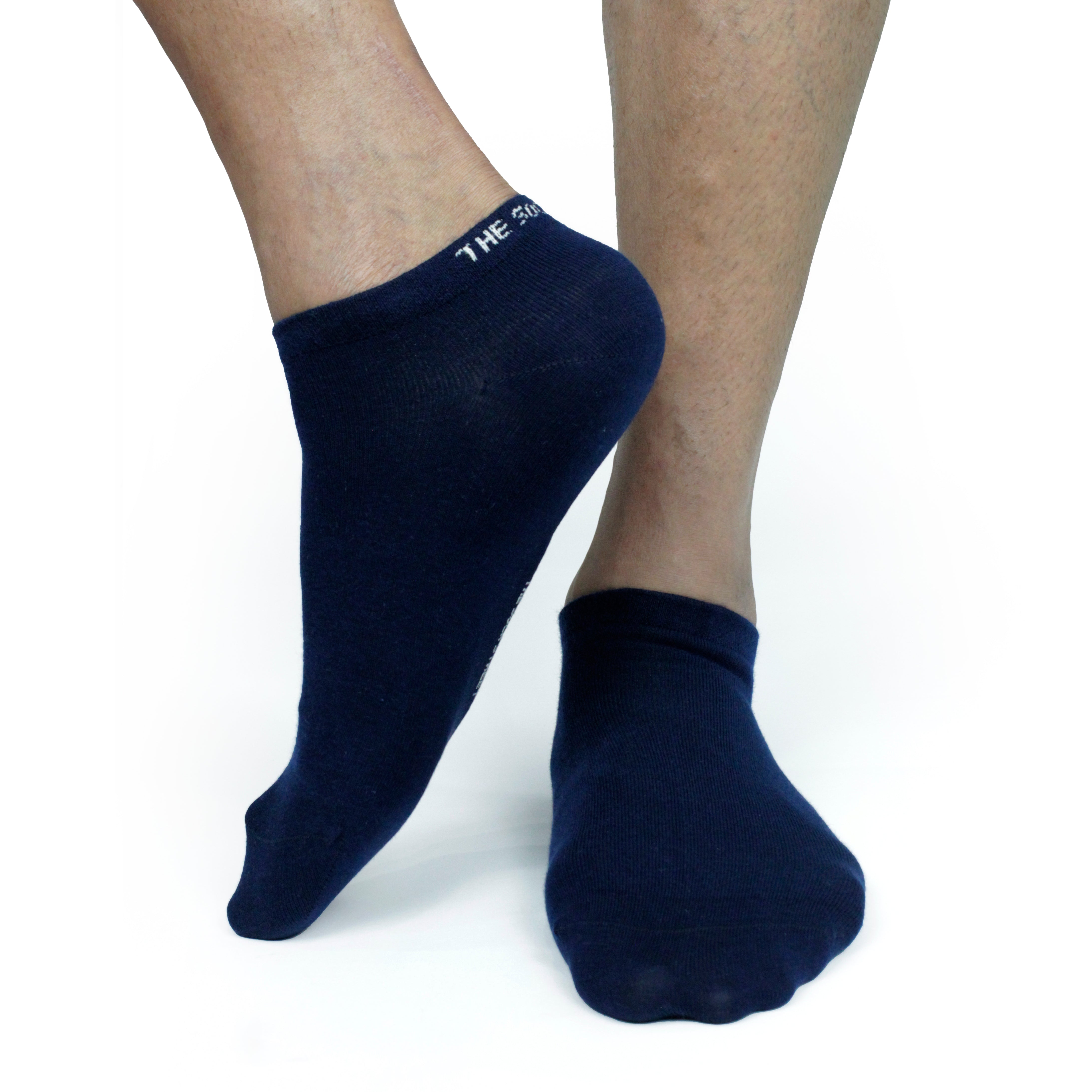 Blue ankle socks from The Sock Street, soft combed cotton, durability for daily wear.