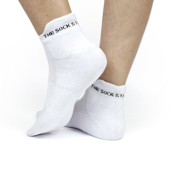 Bamboo Low Ankle Socks- White/Black (6 Pair)