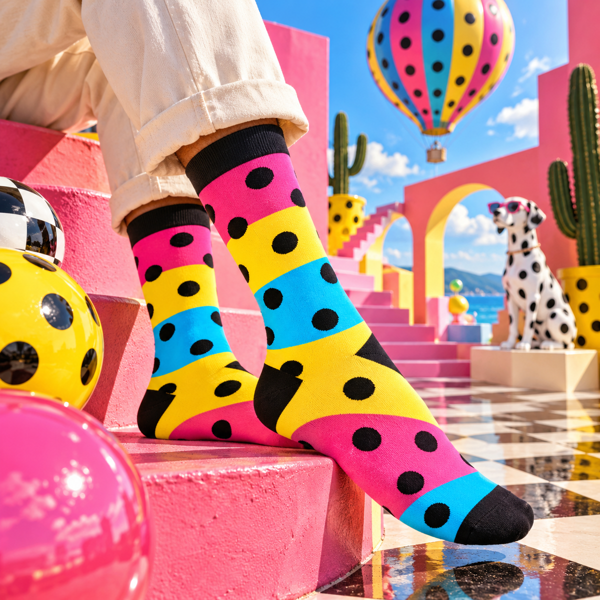 Sunset Escape Pack Of 3-Crew Socks
