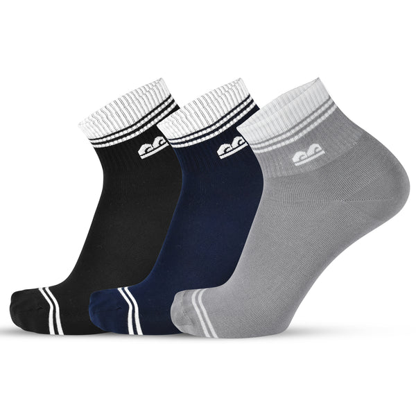 Design All Purpose Ankle Socks-Multicolor Pack of 3