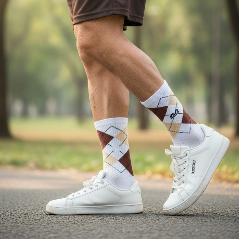Design Everyday Crew Socks-Vintage Argyle Pack of 3