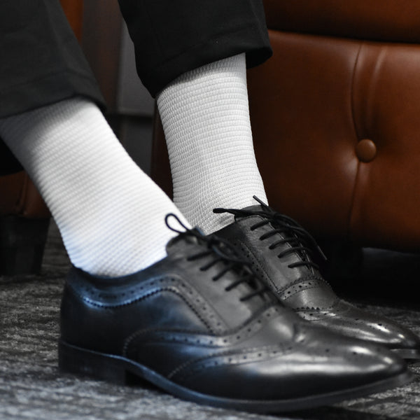 Mercerised Jacquard Crew Socks (6 Pair)