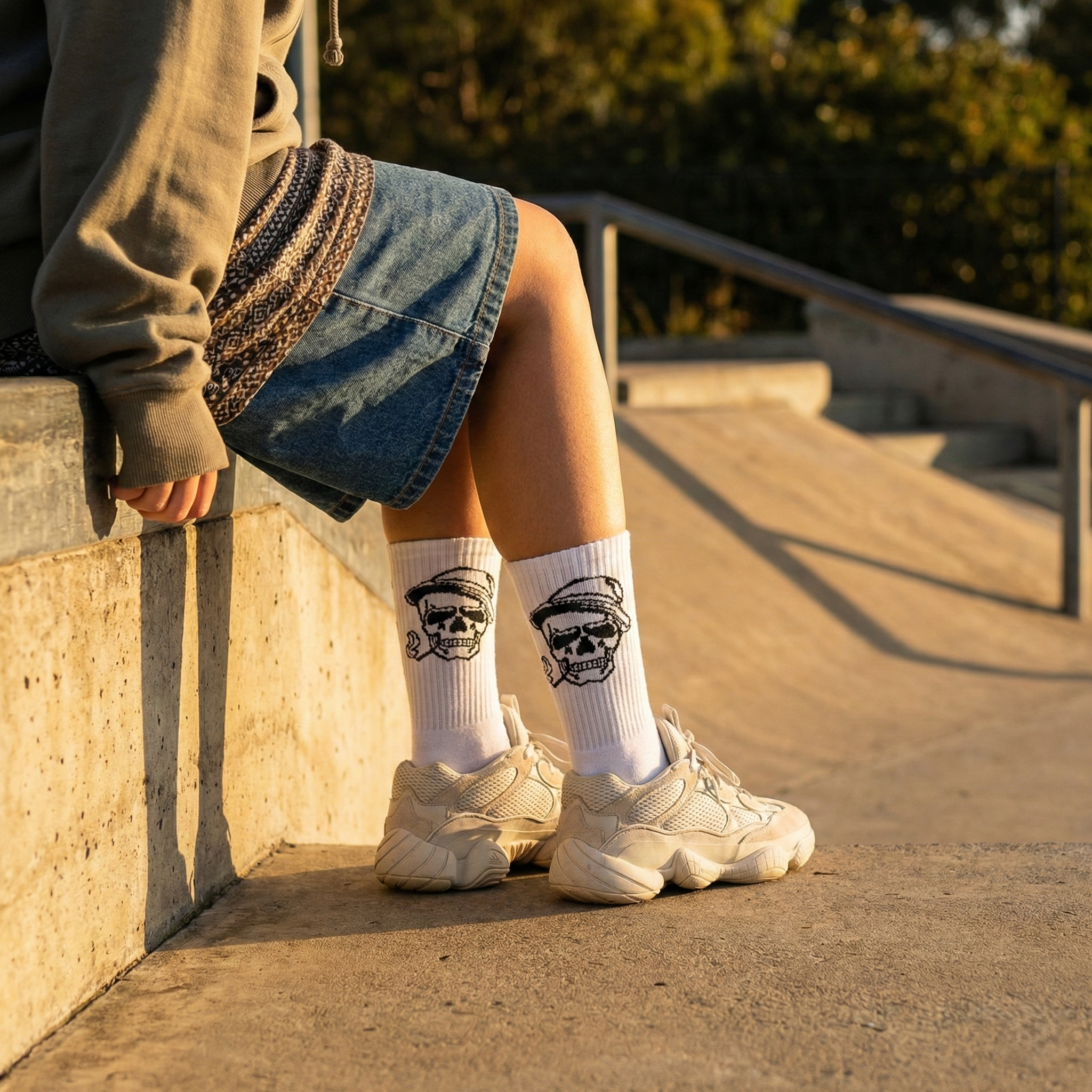 Design Everyday Crew Socks - Ink Skull Pack of 5