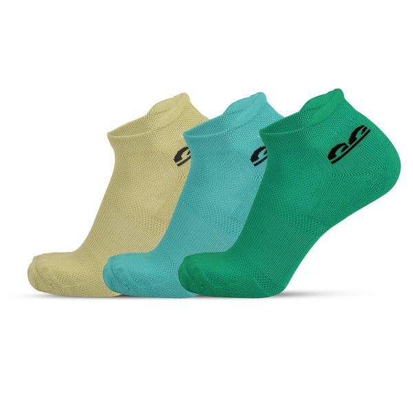 Sports Running Ankle Socks-Coastal Green Pack of 3