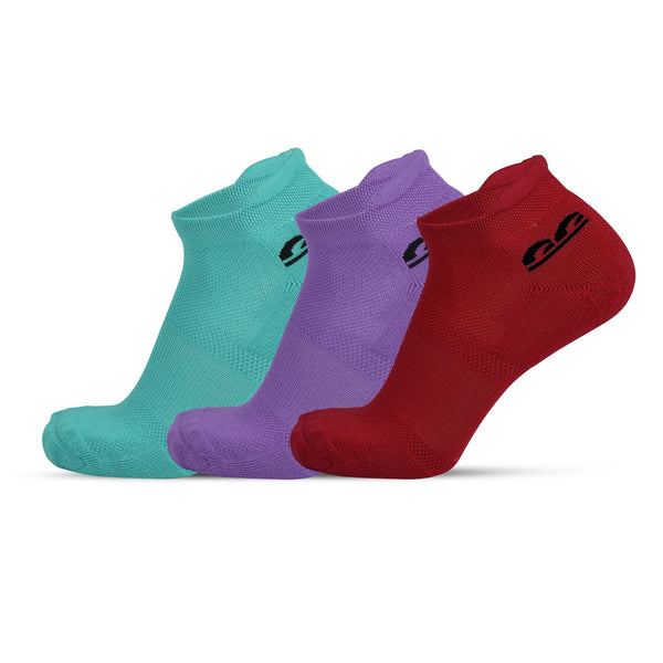 Sports Running Ankle Socks-Jewel Pop Pack of 3