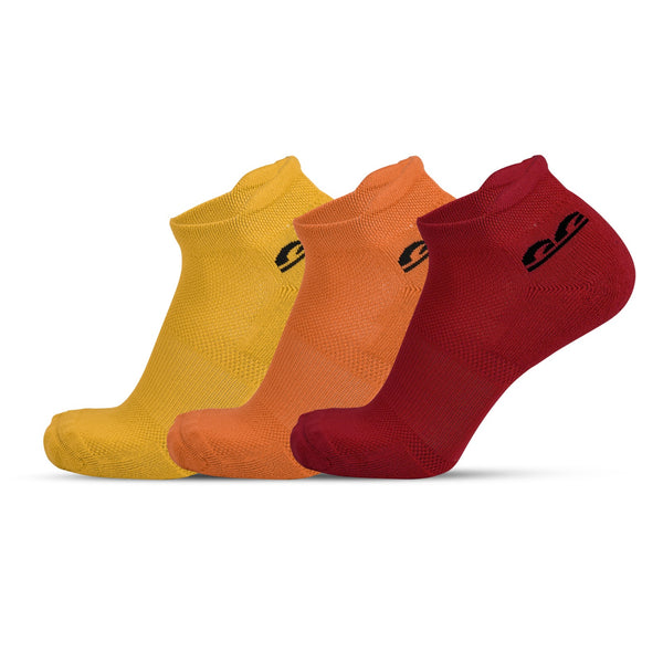 Sports Running Ankle Socks-Sunset Pack of 3