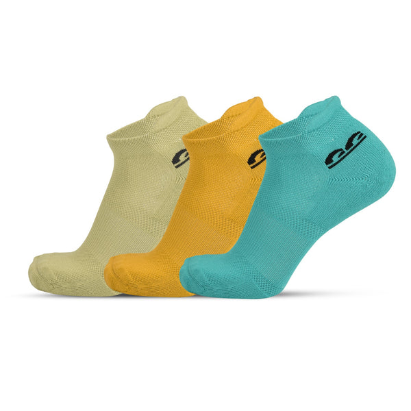 Sports Running Ankle Socks-Marigold Lagoon Pack of 3