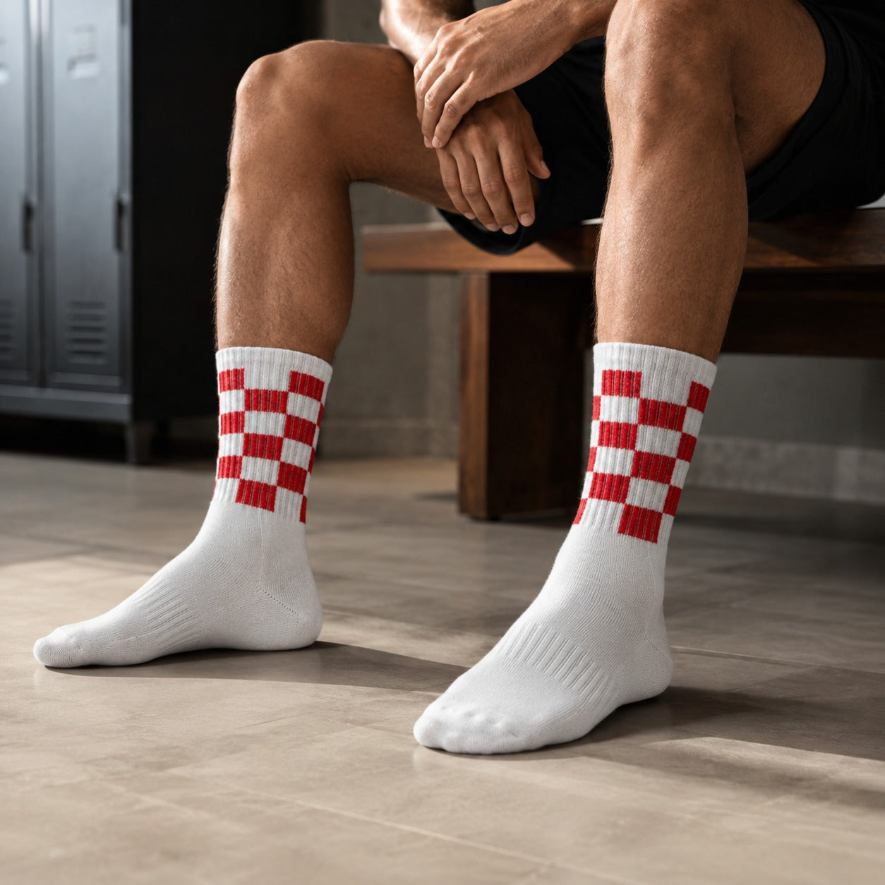 Sports Running Crew Socks-Checkmate Pack Of 3