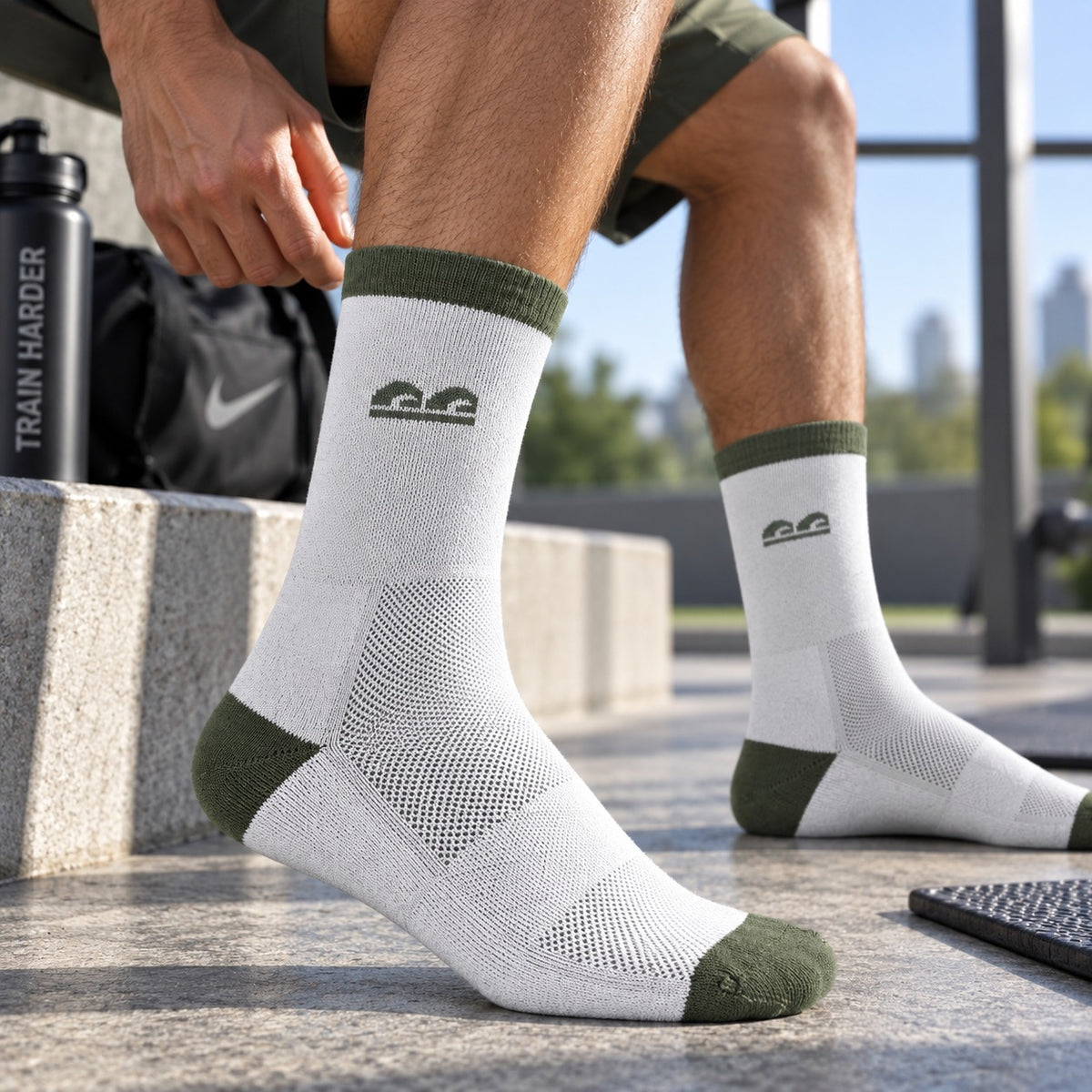 Street Grid Crew Socks-Pack of 6
