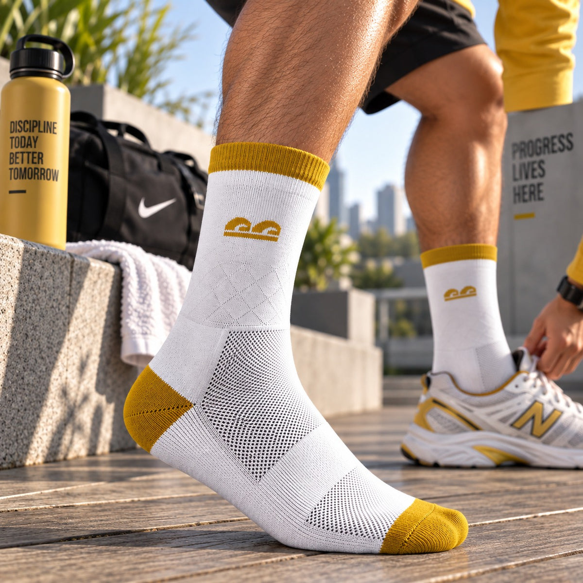 Street Grid Crew Socks-Pack of 6