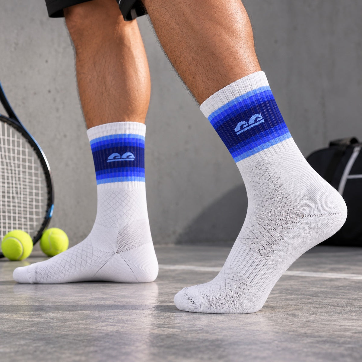 Gradient Stripe Crew Socks-Pack of 3