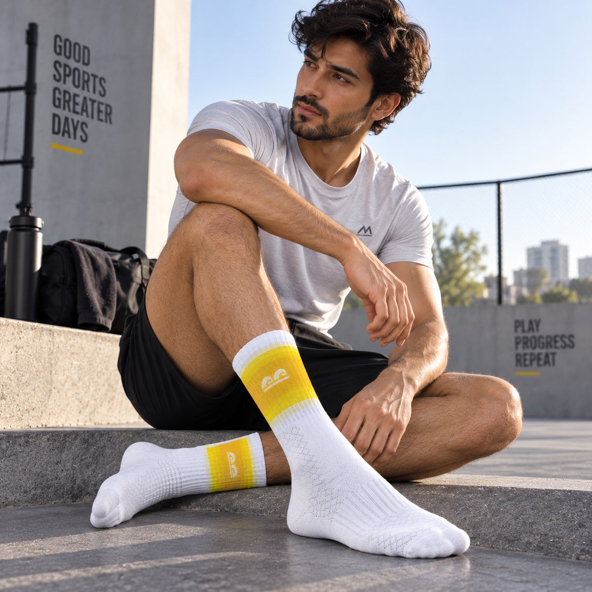 Gradient Stripe Crew Socks-Pack of 3