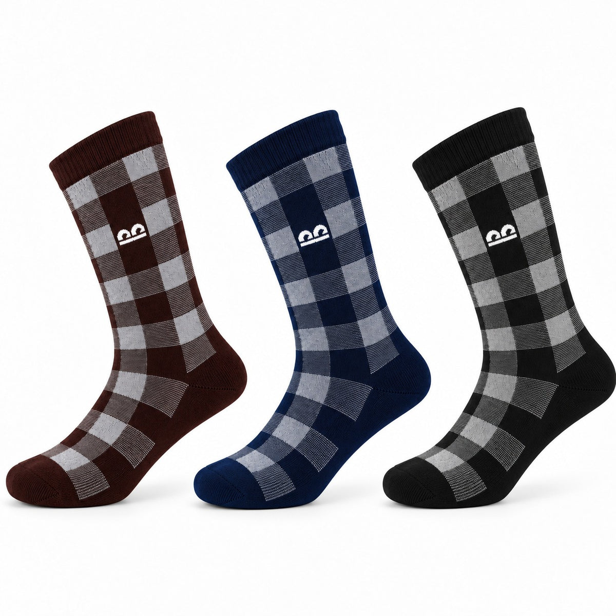 Cabin Check  Pack Of 3 - Crew Socks