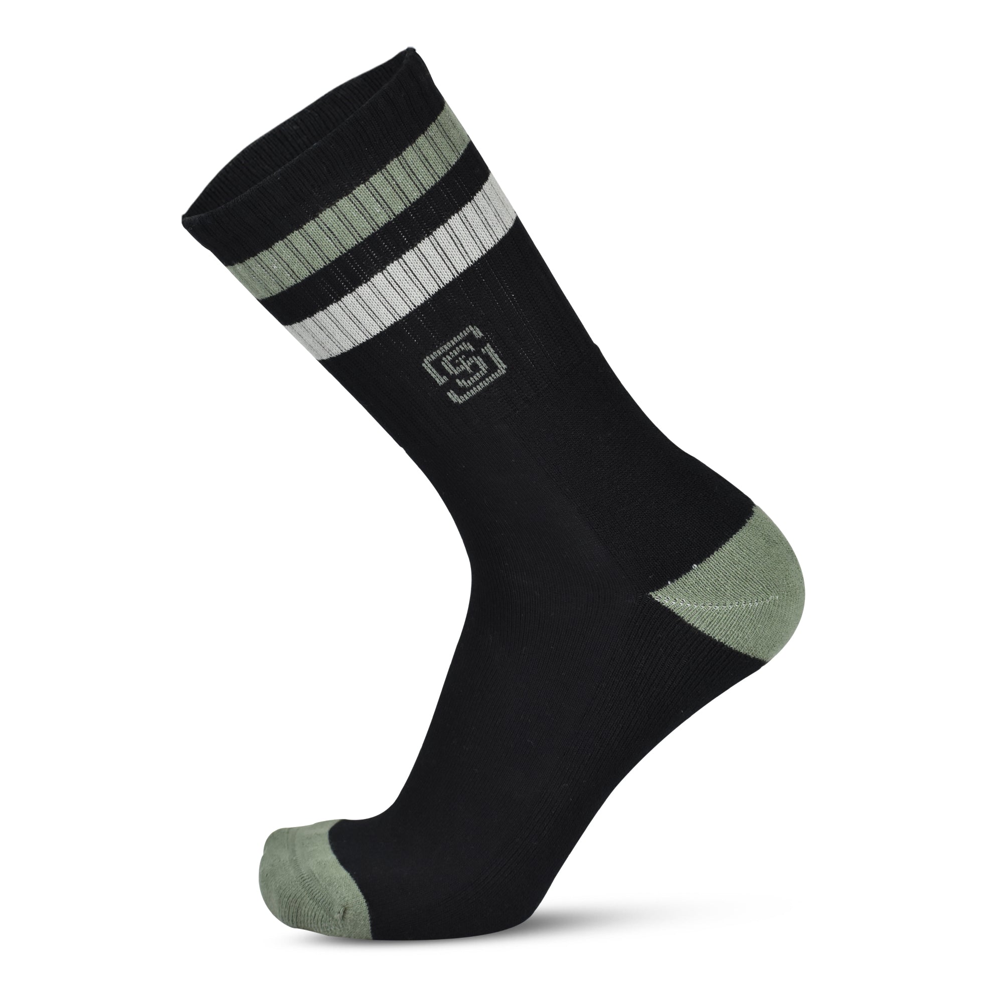 Sports Running Crew Socks-Z Black Pack of 6