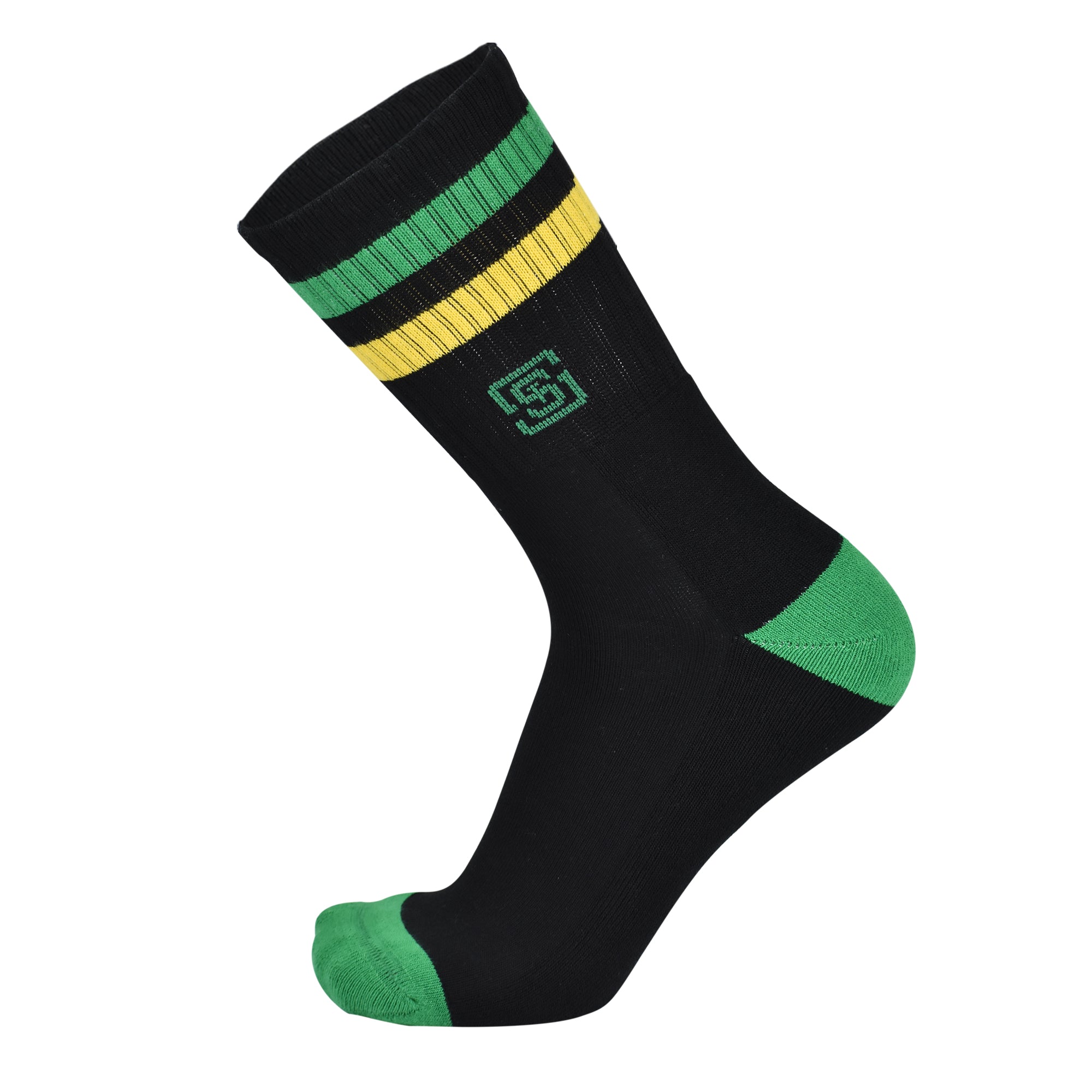 Sports Running Crew Socks-Z Black Pack of 6