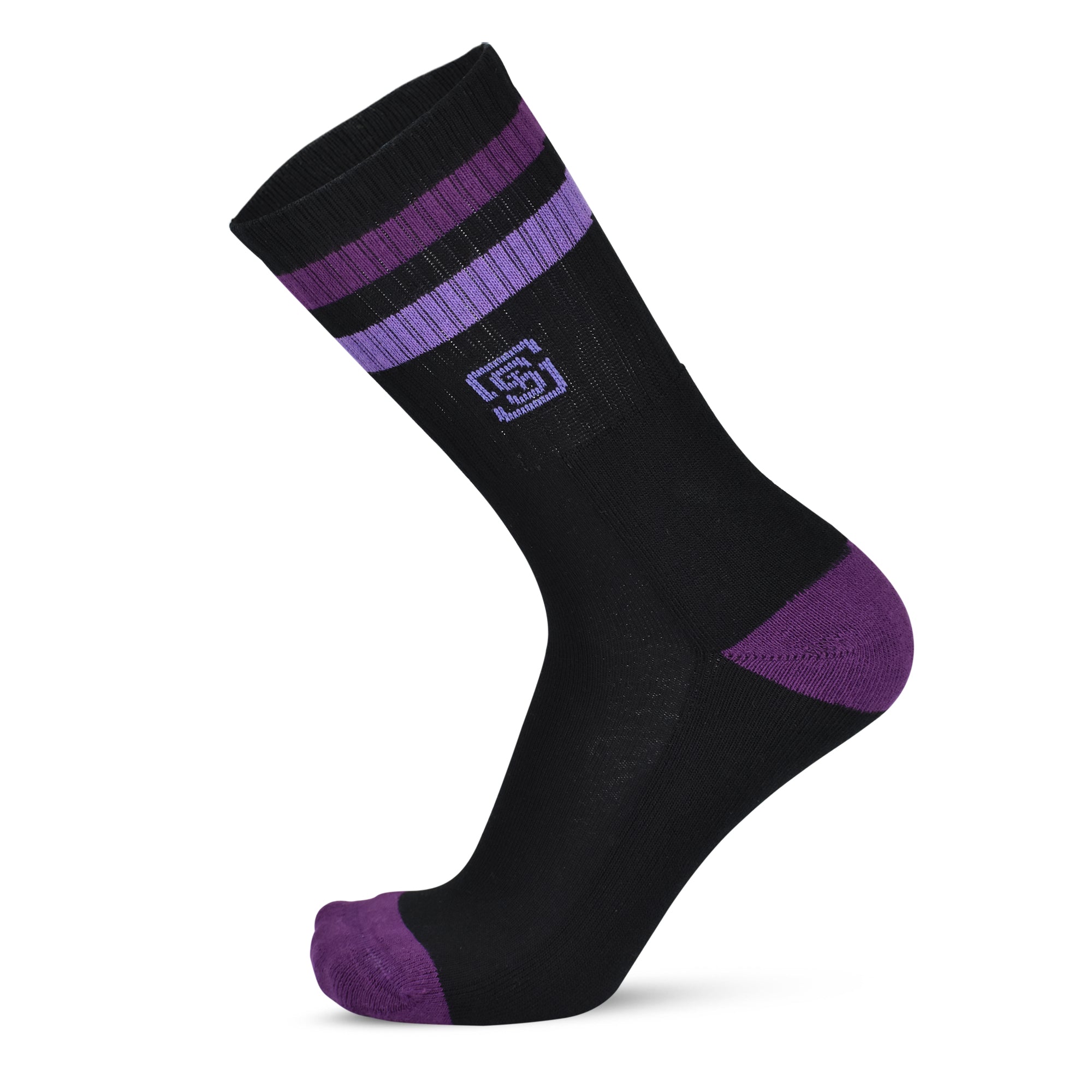 Sports Running Crew Socks-Z Black Pack of 6