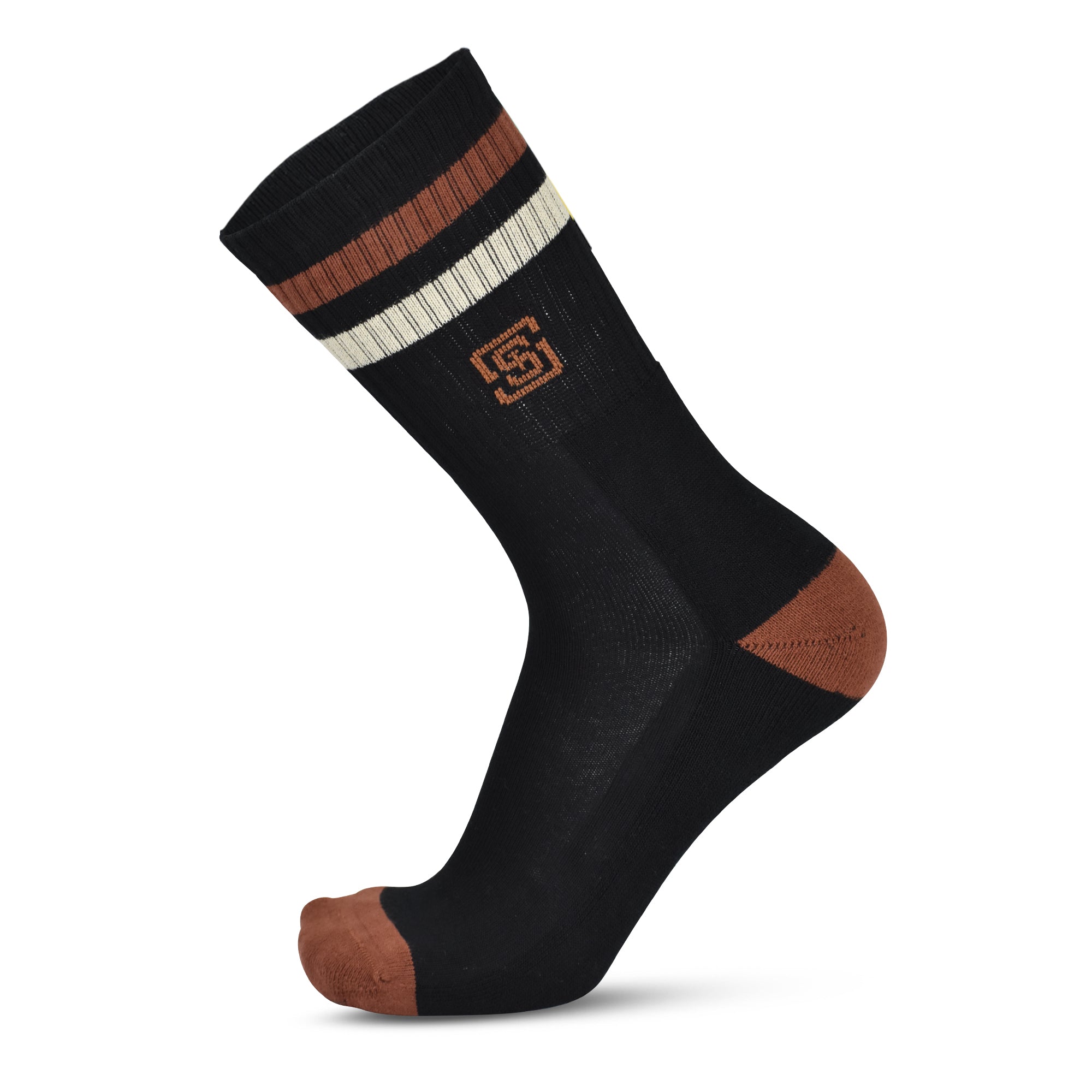 Sports Running Crew Socks-Z Black Pack of 6