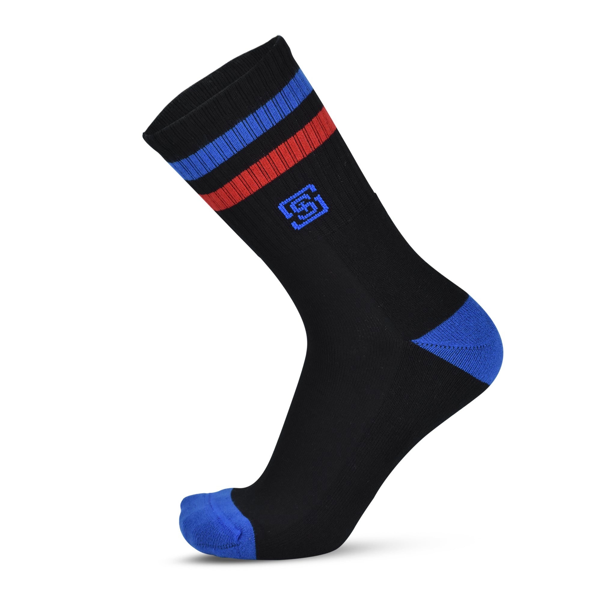 Sports Running Crew Socks-Z Black Pack of 6
