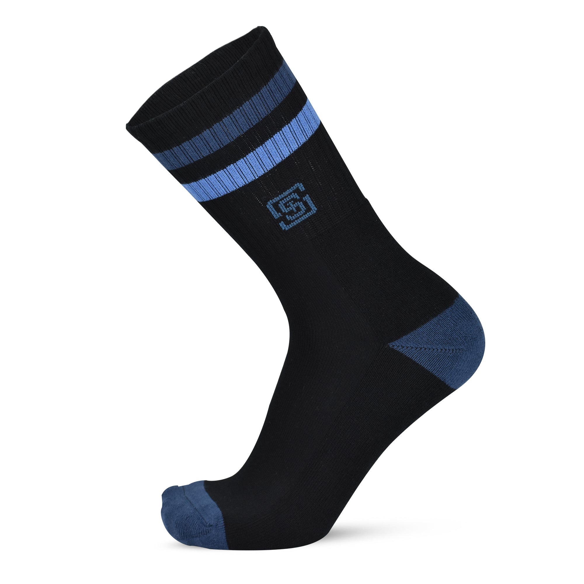 Sports Running Crew Socks-Z Black Pack of 6