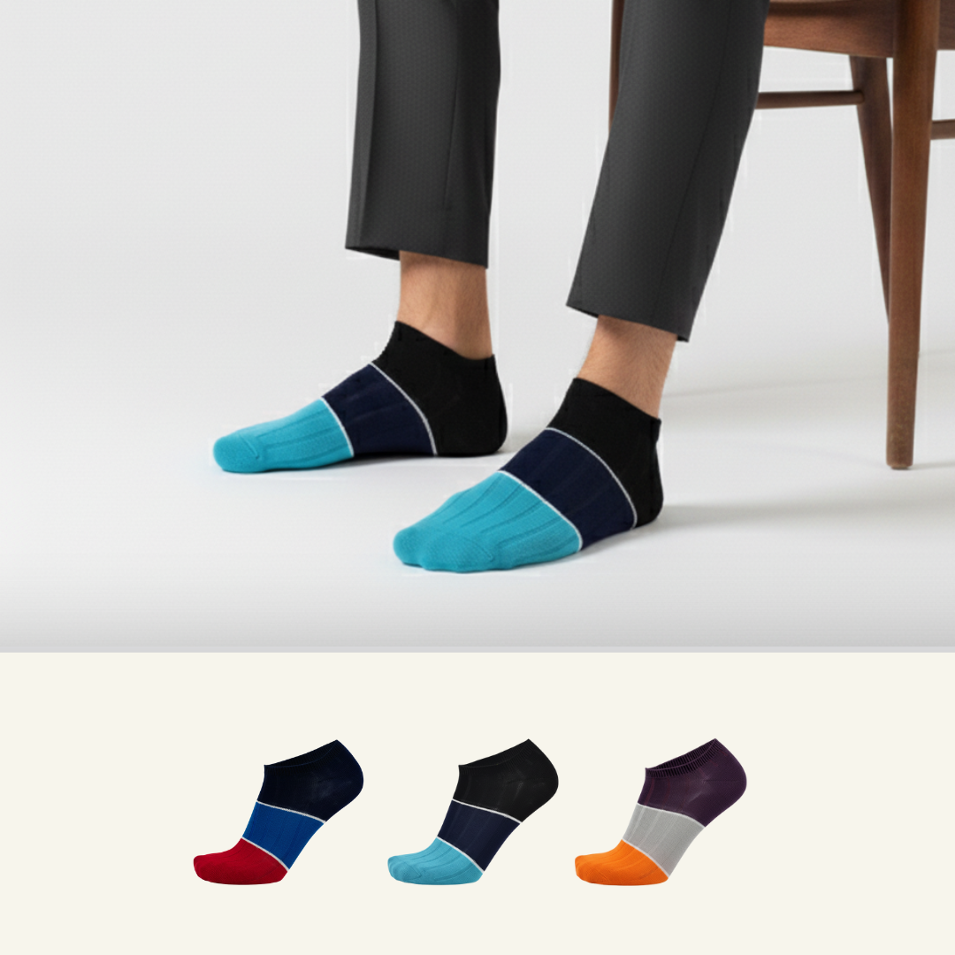 Vibrant mix of multicolors pair of 3 from The Sock Street, premium bamboo comfort, and durability. 