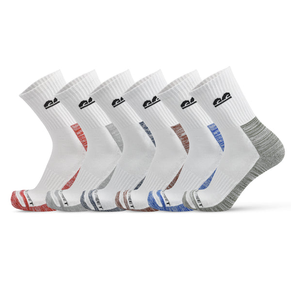 Men Sports Cushioned Twisted Colored Crew Socks (6 Pair)
