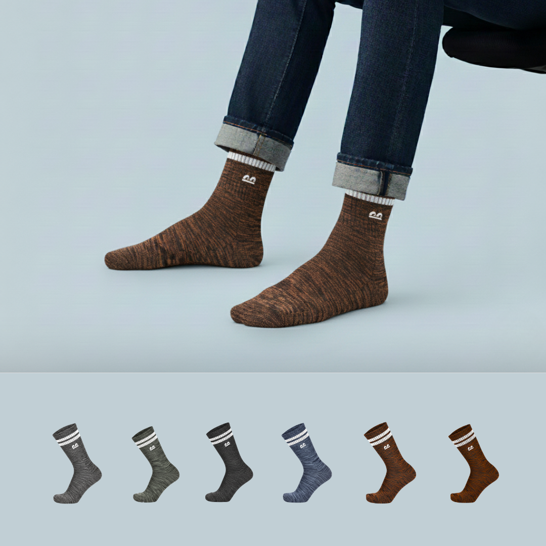 Sports Running Crew Socks-Melange Pack of 6