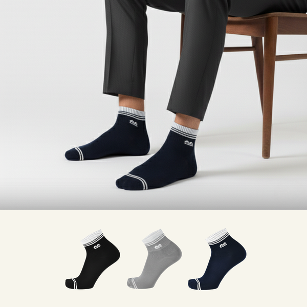 Design All Purpose Ankle Socks-Multicolor Pack of 3