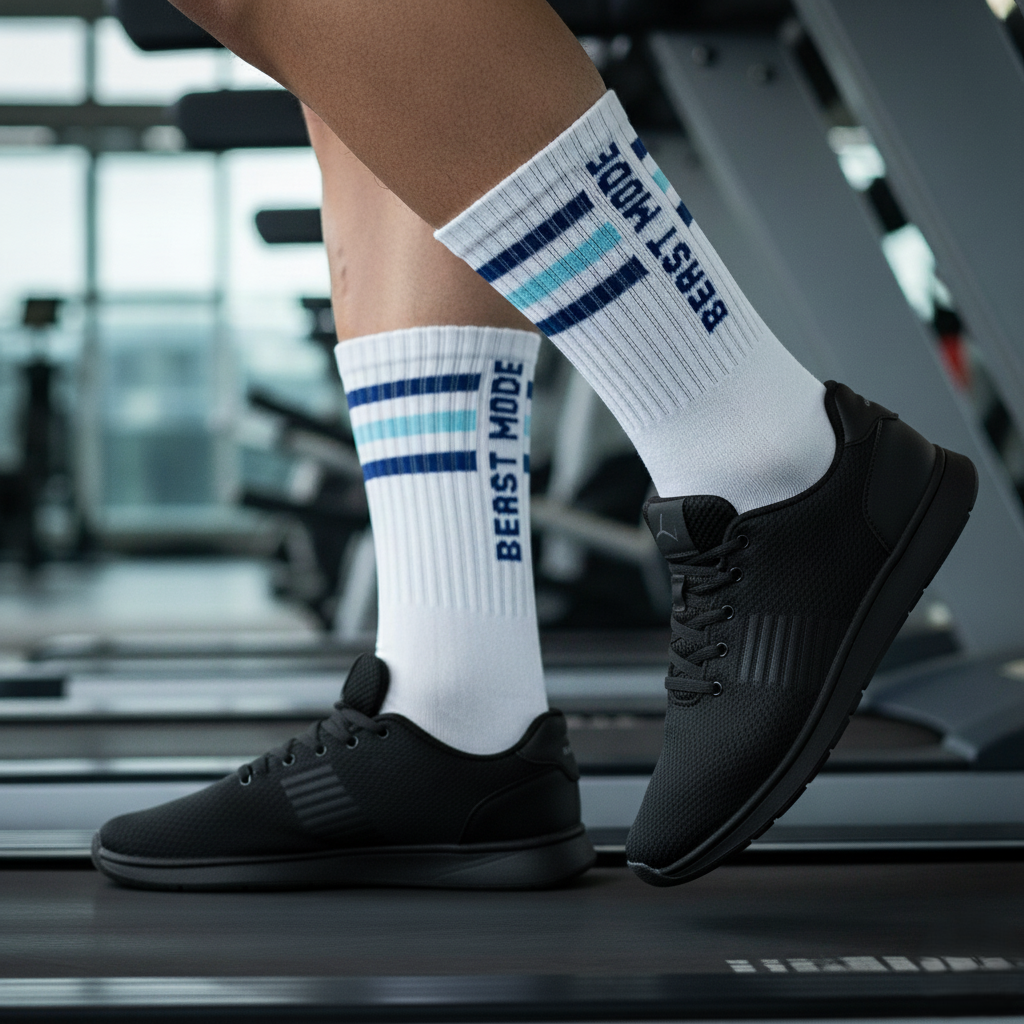 Sports GYM 11 Crew Socks-Colored Stripe Pack of 5