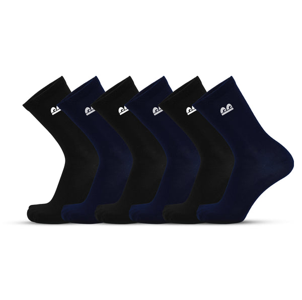 Bamboo Crew Black / Navy Socks (6 Pair)