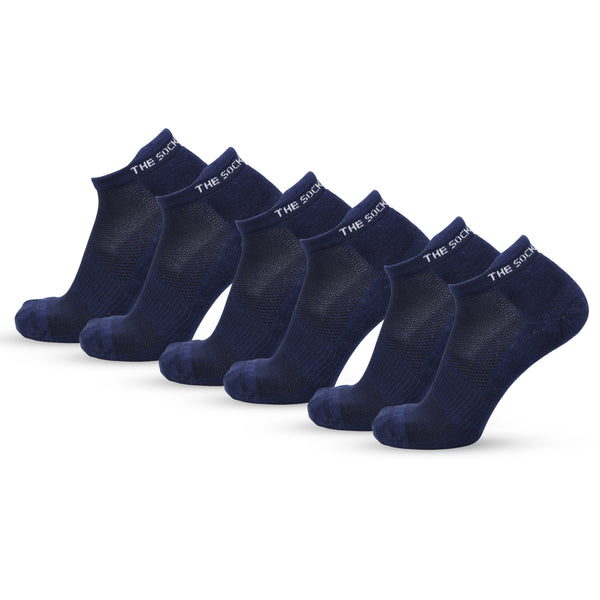 Bamboo Low Ankle Socks- Blue (3 Pair)