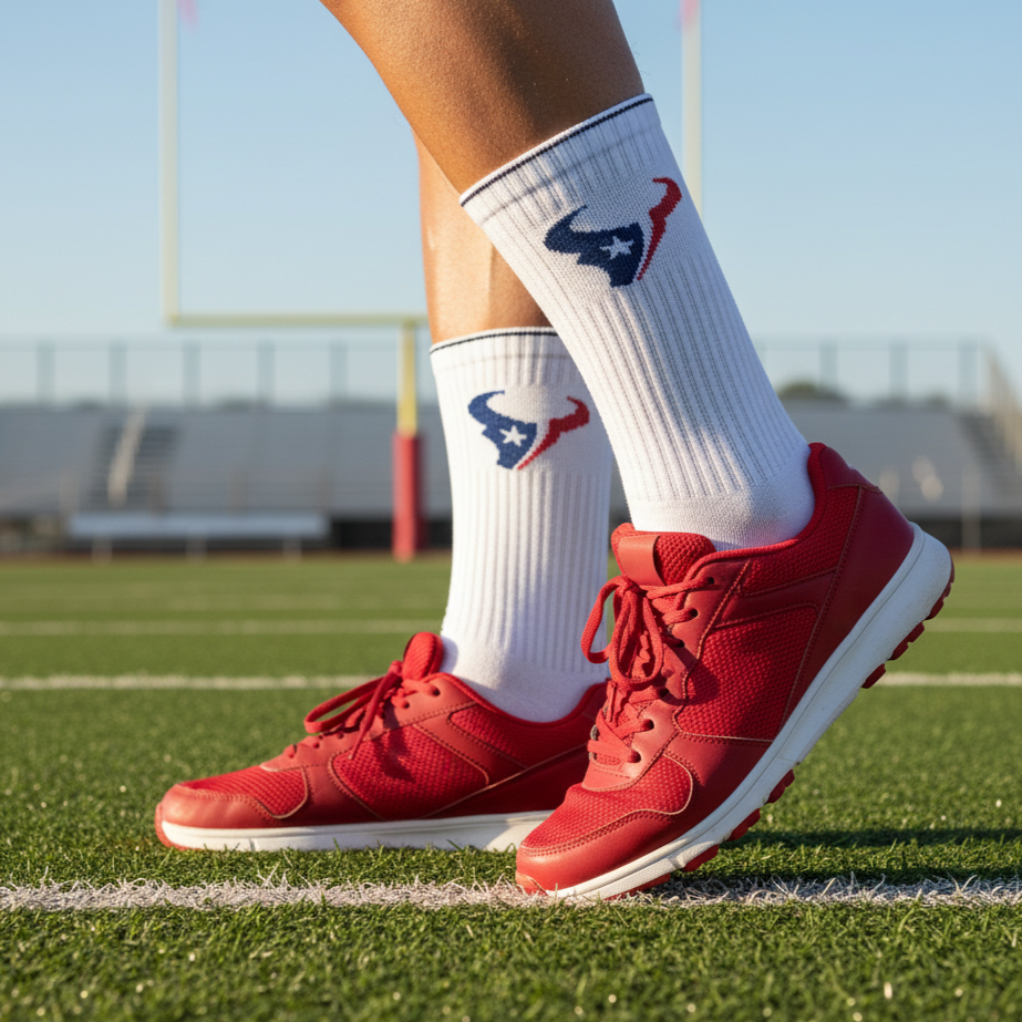 Sports All Purpose Crew Socks-White Base Pack of 6