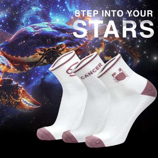 Cancer Zodiac Men Ankle Socks - (3 Pair)
