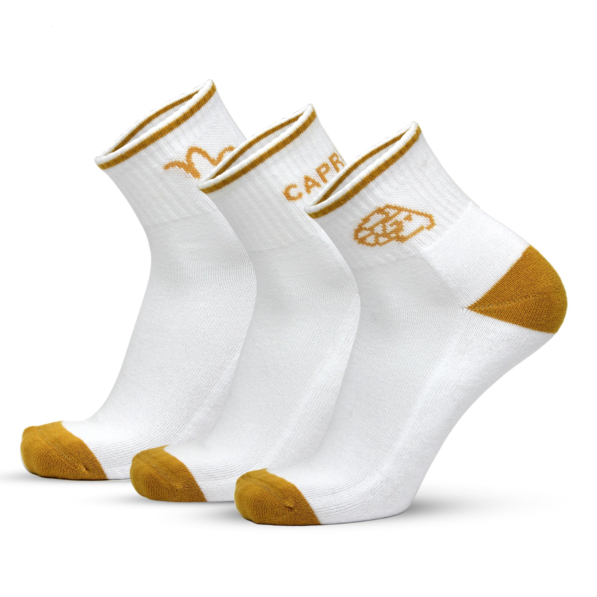 Design Capricorn Ankle Socks-White Base Pack of 3