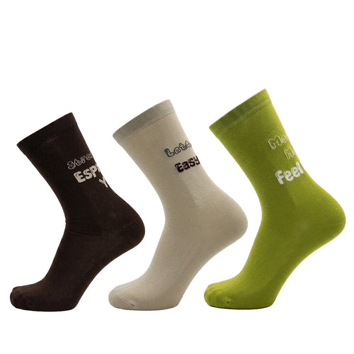 Coffee Pack Of 3-Crew Socks