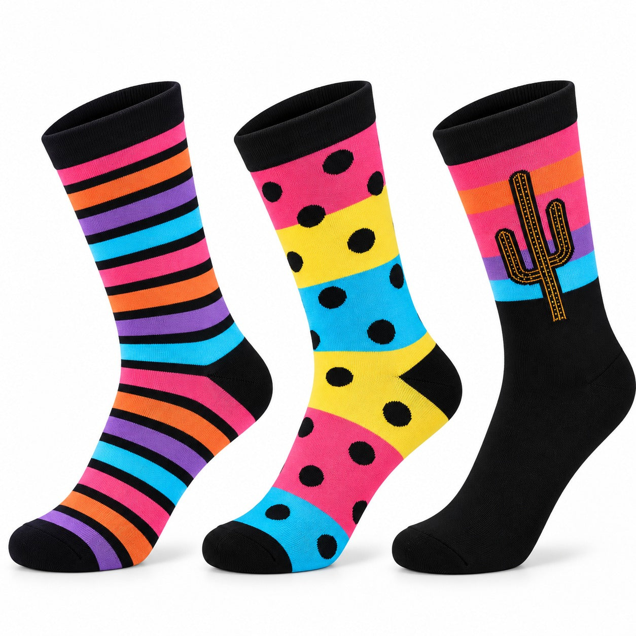 Sunset Escape Pack Of 3-Crew Socks