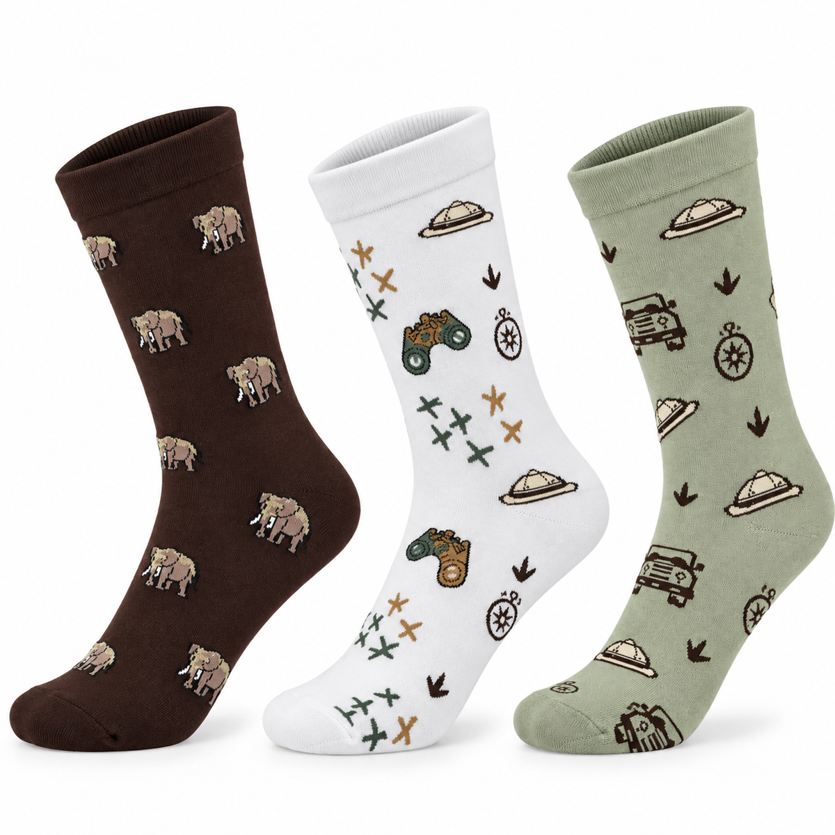 Jungle Safari Pack of 3-Crew Socks