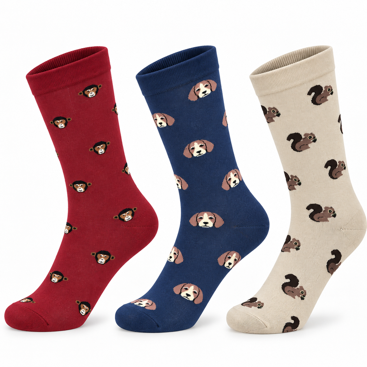 Furry Friends Pack of 3-Crew Socks