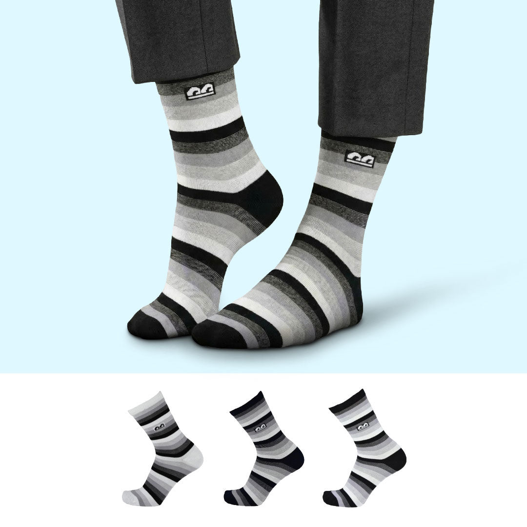 Design Everyday Crew Socks-Shadow Fade Pack of 3
