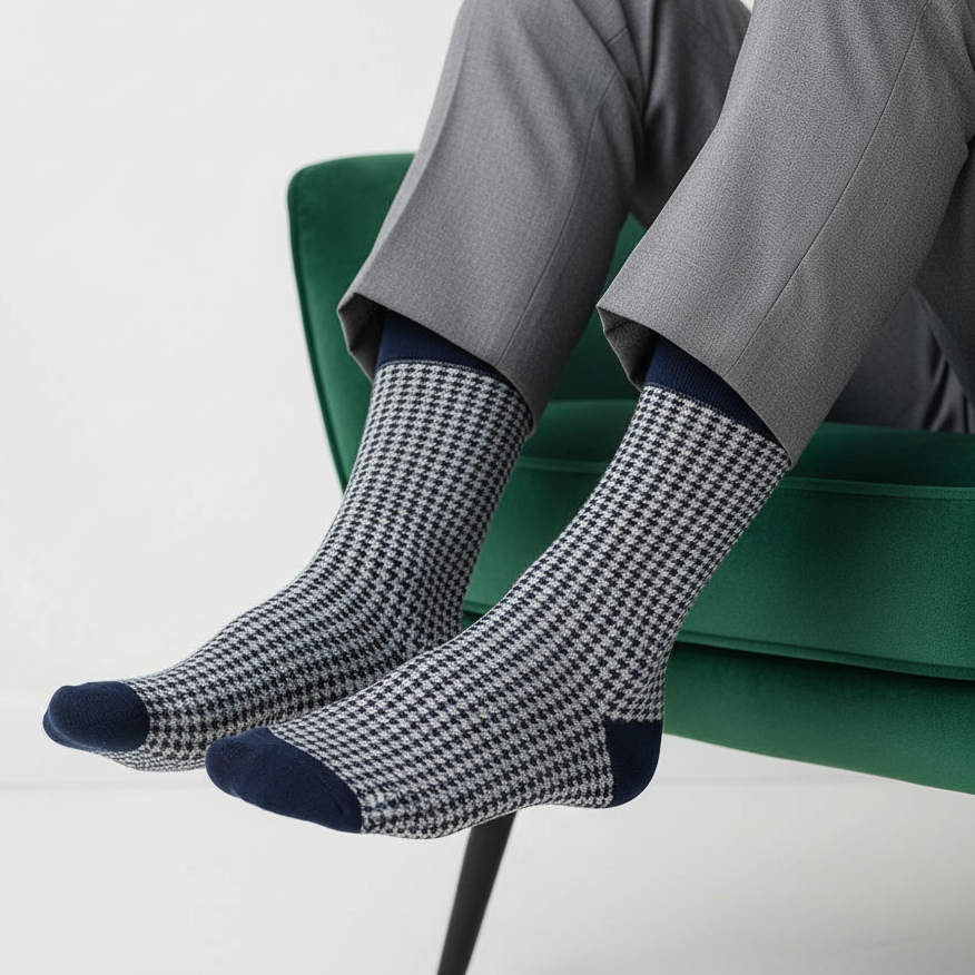 Formal Design Crew Socks-Midnight Mist Pack of 3