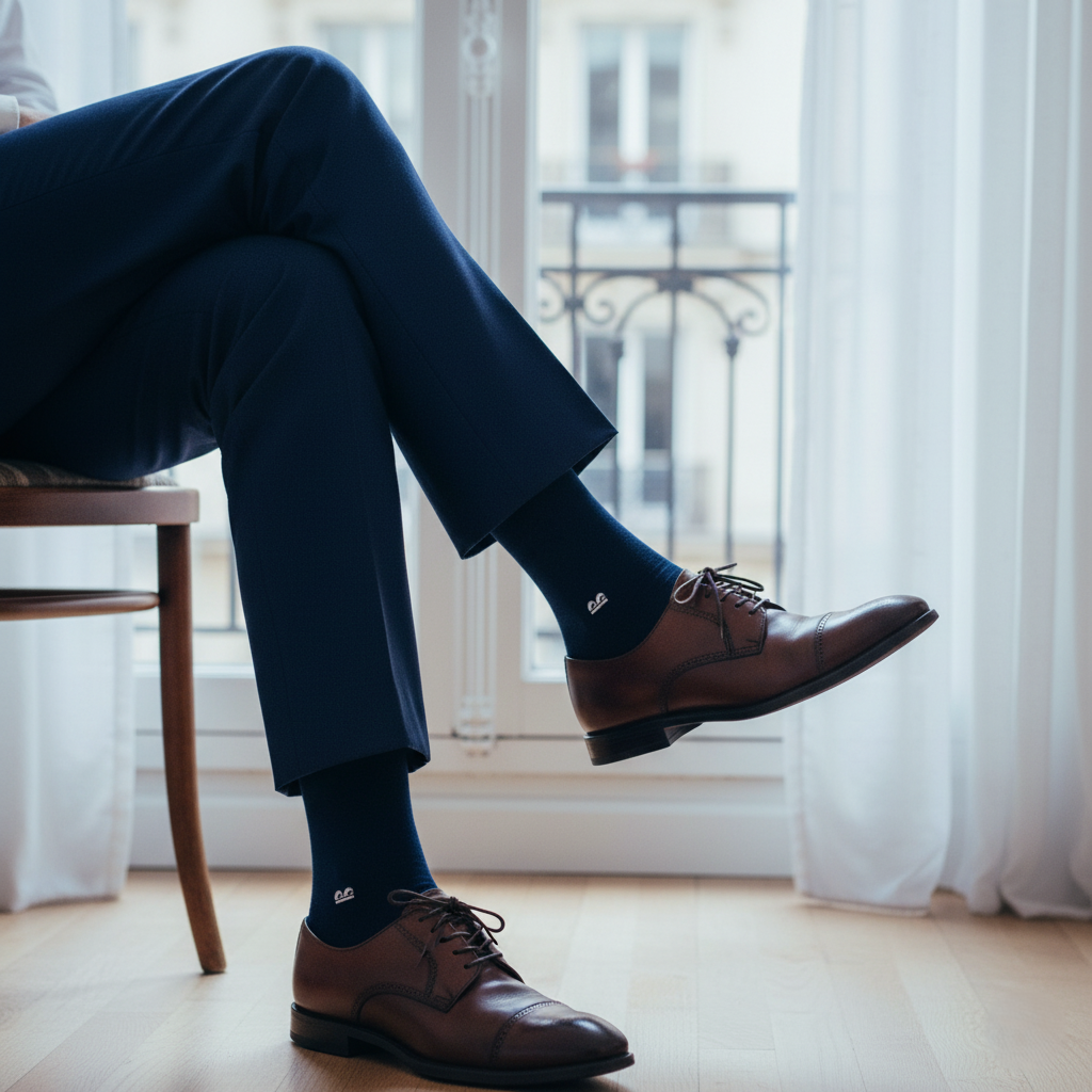 Formal Everyday Crew Socks-Blue Pack of 3