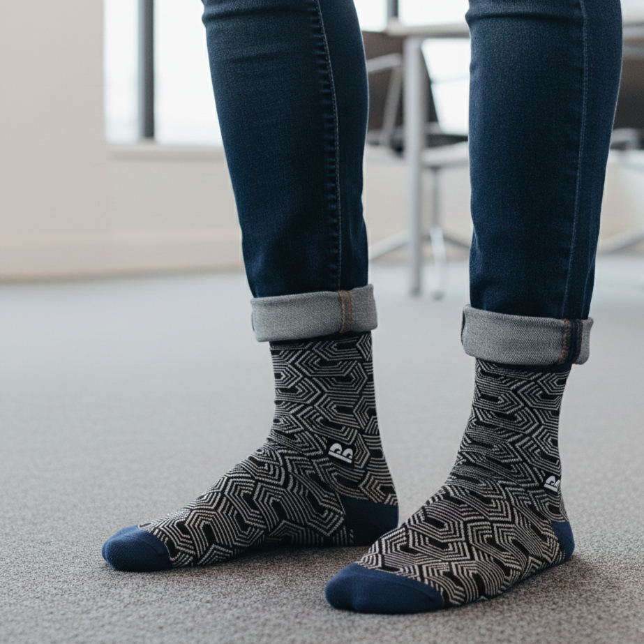Design Shadow Spectrum Crew Socks-Multicolor Pack of 3