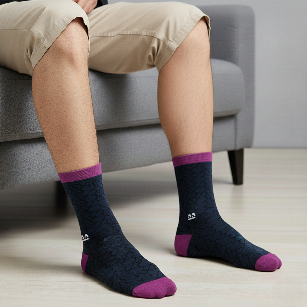 Design Shadow Spectrum Crew Socks-Multicolor Pack of 3