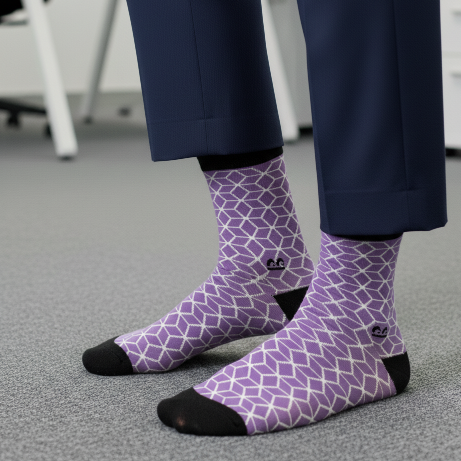 Design Shadow Spectrum Crew Socks-Multicolor Pack of 3