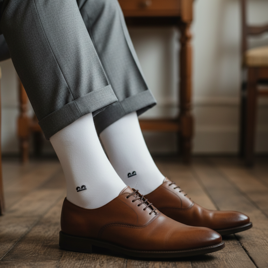Formal Everyday Crew Socks-White Pack of 3