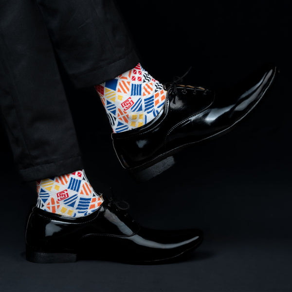 Kaleidosock Men Crew Socks- White (1 Pair)
