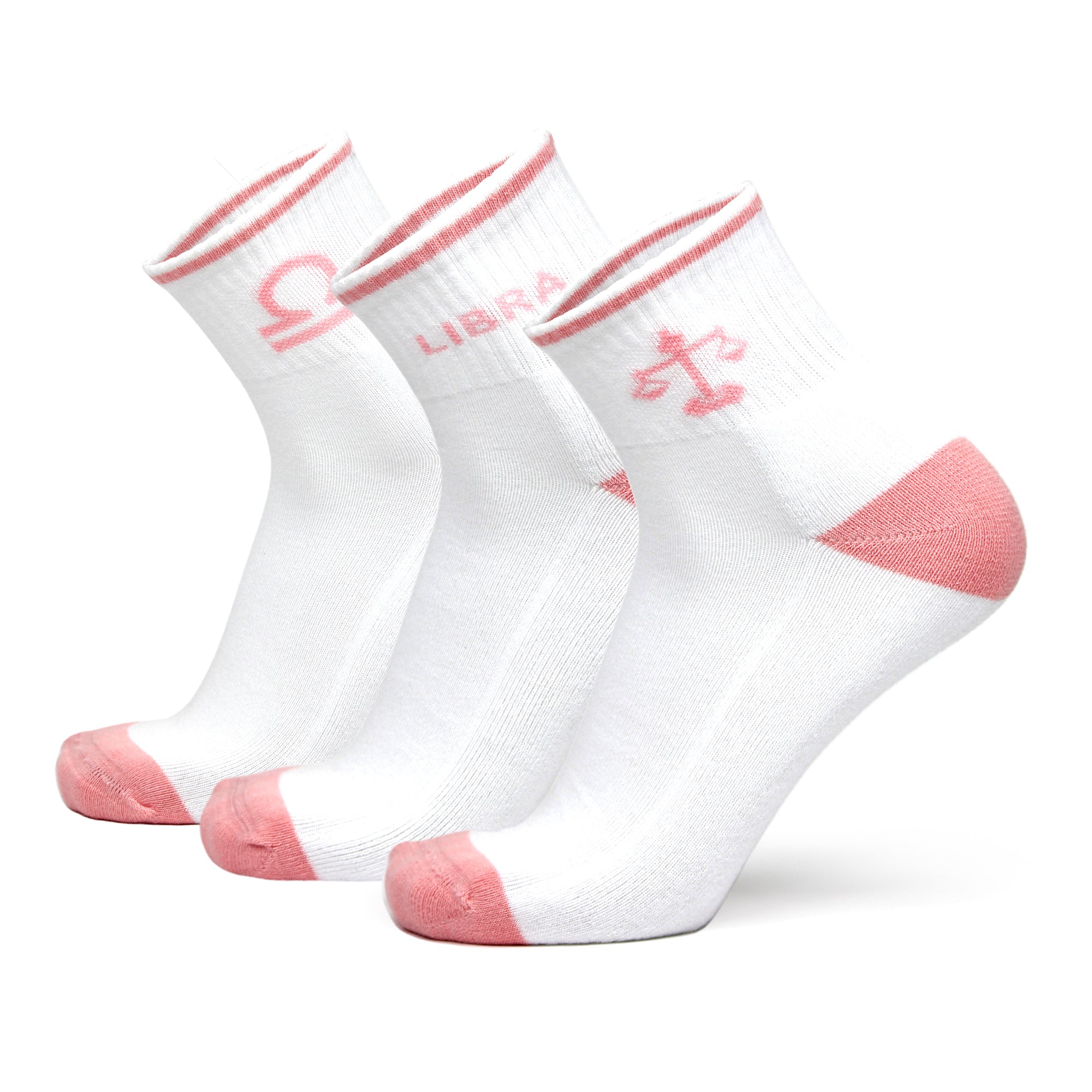 Design Libra Ankle Socks-White Base Pack of 3
