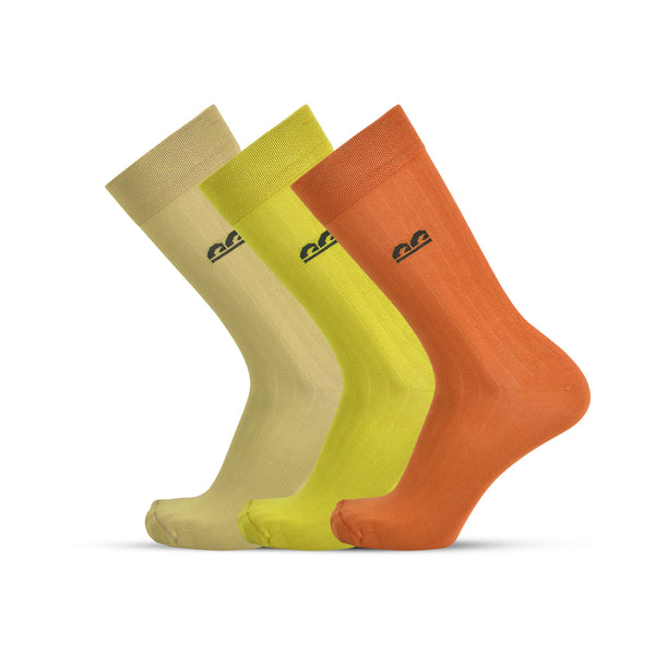 Formal Design Crew Socks-Citrus Safari Pack of 3